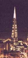 Transamerica pyramid at night